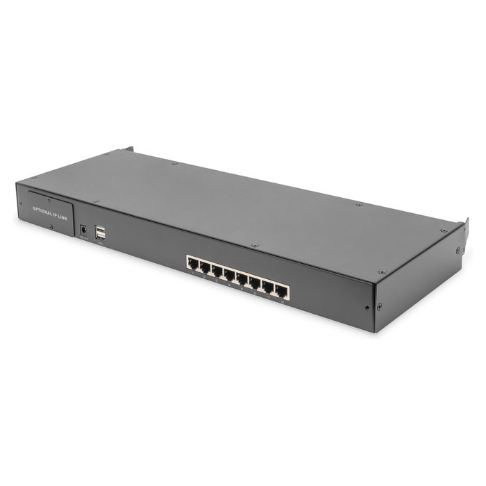 Digitus Consola KVM HD LCD 19" 8-Port CAT 5, Touchpad, Teclado US QWERTY, 1U, 1920x1080