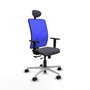 PIQUERAS Y CRESPO Silla de oficina Motilla con mecanismo Sincro/Traslack, Azul y Gris oscuro