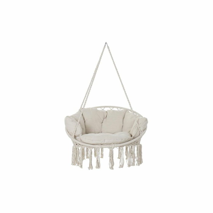 DKD Home Decor Silla Colgante de Algodón Beige con Cojines DKD Home Decor Silla Colgante de Algodón Beige con Cojines