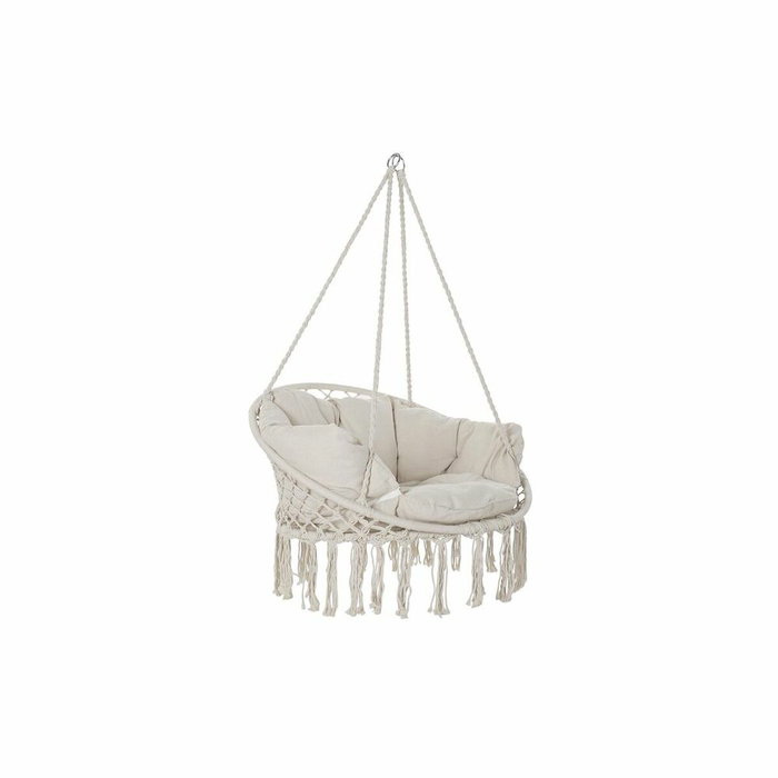DKD Home Decor Silla Colgante de Algodón Beige con Cojines DKD Home Decor Silla Colgante de Algodón Beige con Cojines