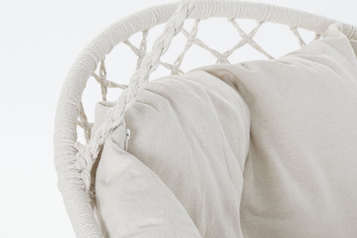 DKD Home Decor Silla Colgante para Terraza y Jardín Beige Algodón y Poliéster 100 x 80 x 145 cm