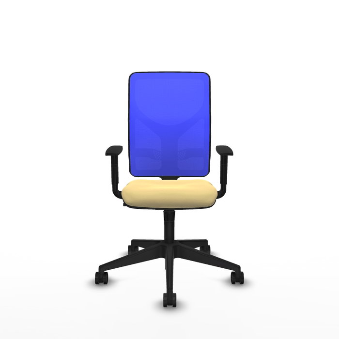 PIQUERAS Y CRESPO Silla de oficina Motilla con mecanismo Sincro, Crema y Azul