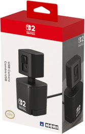 Hori Cámara de video USB para Nintendo Switch 2 con brazo flexible y cubierta de lente, Negra