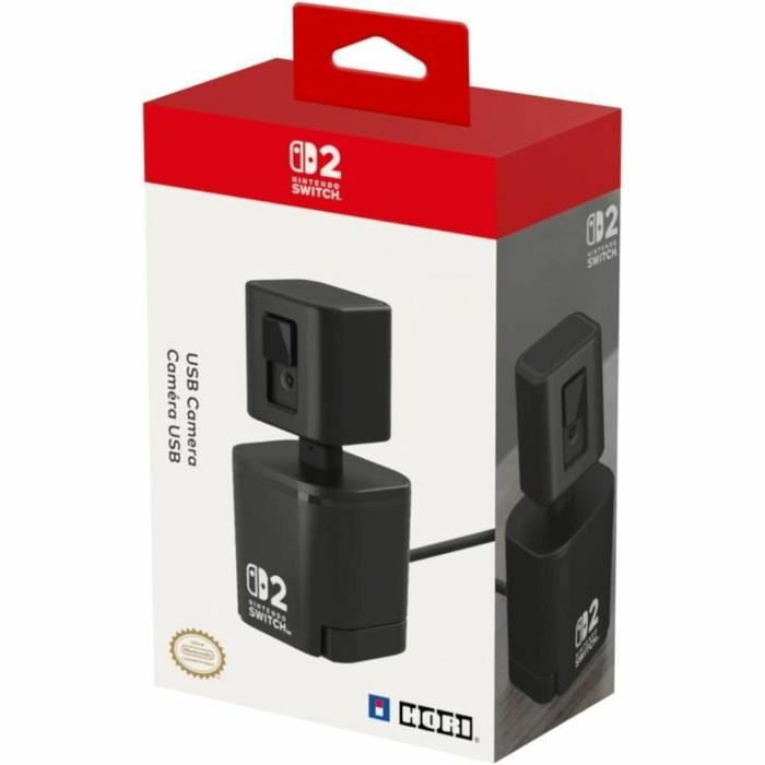 Hori Cámara de video USB para Nintendo Switch 2 con brazo flexible y cubierta de lente - Negra