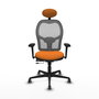 PIQUERAS Y CRESPO Silla de oficina Jorquera con mecanismo Sincro/Traslack, Naranja y Gris