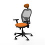 PIQUERAS Y CRESPO Silla de oficina Jorquera con mecanismo Sincro/Traslack, Naranja y Gris