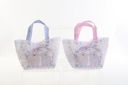 DKD Home Decor Bolsa de Lienzo Poliéster Rabbits Surtido de 2 Colores