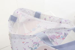 DKD Home Decor Bolsa Rabbits Baby Lienzo Poliéster Blanco Rosa Azul 14 x 32 x 34 cm