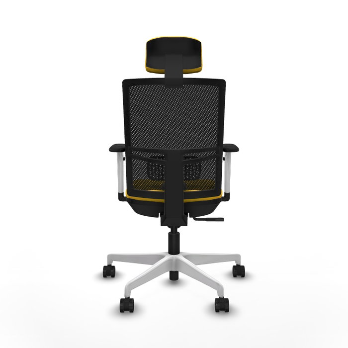 PIQUERAS Y CRESPO Silla de oficina Yunquera con mecanismo Sincro, Amarillo y Negro