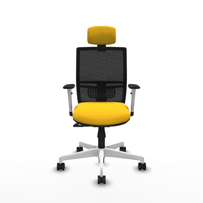 PIQUERAS Y CRESPO Silla de oficina Yunquera con mecanismo Sincro, Amarillo y Negro