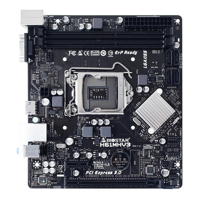 BIOSTAR H61MHV3 Placa Base mATX DDR3 LGA1155