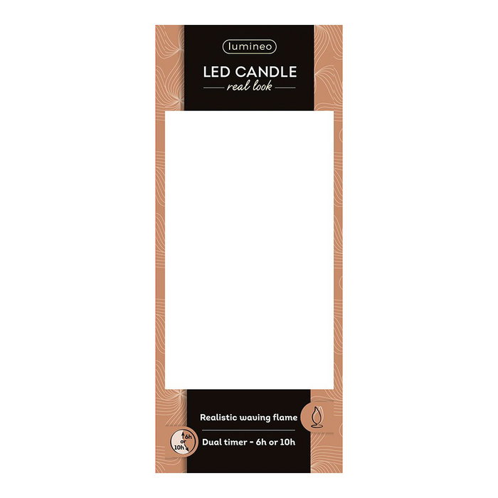 Lumineo Vela de Cera LED Dorada con Parte Superior Curva