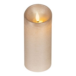Lumineo Vela de Cera LED Dorada con Parte Superior Curva