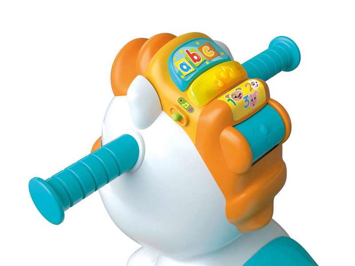 Clementoni Correpasillos Tito el Caballito 3 en 1 (Correpasillos, Balancín, Centro de Actividades) con Sonidos y Luces