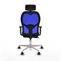 PIQUERAS Y CRESPO Silla de oficina Jorquera con mecanismo Sincro/Traslack, Negro y Azul