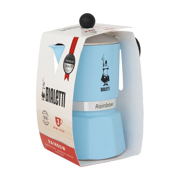 Bialetti RAINBOW 1TZ Cafetera Italiana 1 Taza Aluminio Termoplástico Azul 0.06L