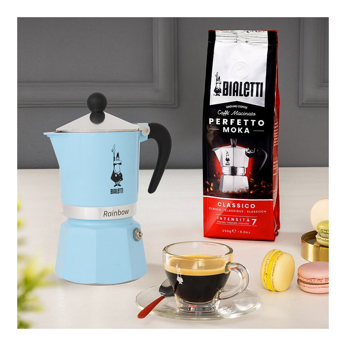 Bialetti RAINBOW 1TZ Cafetera Italiana 1 Taza Aluminio Termoplástico Azul 0.06L Bialetti RAINBOW 1TZ Cafetera Italiana 1 Taza Aluminio Termoplástico Azul 0.06L