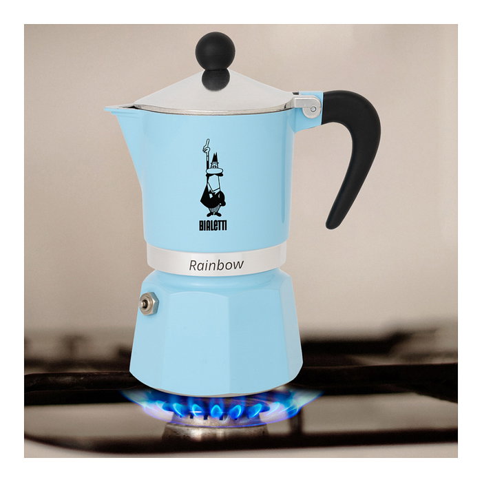 Bialetti RAINBOW 1TZ Cafetera Italiana 1 Taza Aluminio Termoplástico Azul 0.06L Bialetti RAINBOW 1TZ Cafetera Italiana 1 Taza Aluminio Termoplástico Azul 0.06L