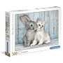 Clementoni Puzzle Gato y Conejo 500 Piezas