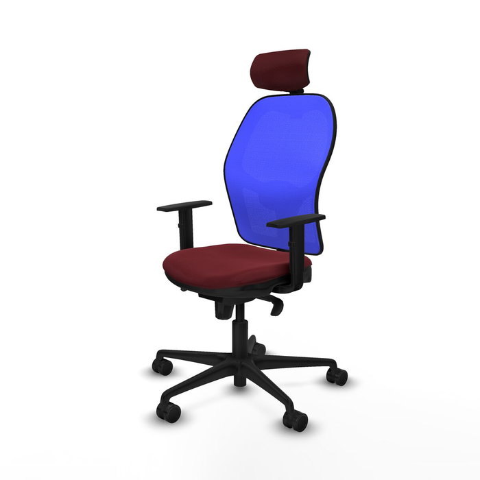 PIQUERAS Y CRESPO Silla de oficina Jorquera con mecanismo Sincro, Granate y Azul PIQUERAS Y CRESPO Silla de oficina Jorquera con mecanismo Sincro, Granate y Azul