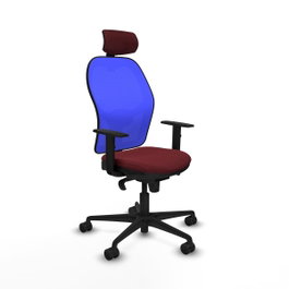 PIQUERAS Y CRESPO Silla de oficina Jorquera con mecanismo Sincro, Granate y Azul
