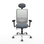 PIQUERAS Y CRESPO Silla de oficina Zulema con mecanismo Sincro/Traslack, Gris y Blanco