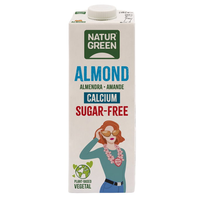 NATURGREEN Bebida de Almendra Sin Azúcar con Calcio 1 Litro NATURGREEN Bebida de Almendra Sin Azúcar con Calcio 1 Litro