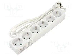 GOOBAY Prolongador de alimentación H05VV-F blanco con 6 tomas