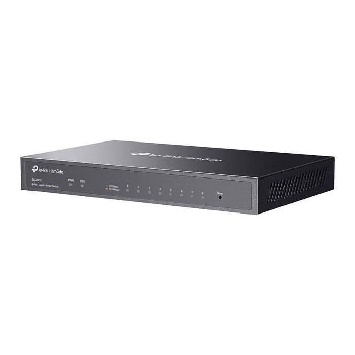 TP-Link Omada SG2008 Switch Gigabit Gestionado 8 Puertos L2/L2+ 16 Gbps Negro