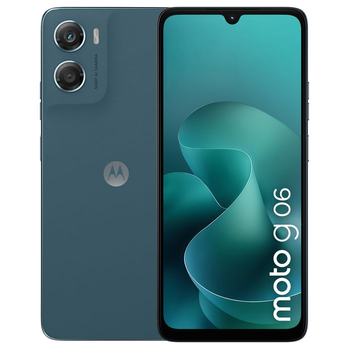 Motorola Moto G06 Smartphone 4 GB RAM 256 GB, Pantalla 6.88'' LCD 120 Hz, Cámara 50 MP, Batería 5200 mAh, Android 15, Azul Tapestry Motorola Moto G06 Smartphone 4 GB RAM 256 GB, Pantalla 6.88'' LCD 120 Hz, Cámara 50 MP, Batería 5200 mAh, Android 15, Azul Tapestry