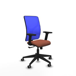 PIQUERAS Y CRESPO Silla de oficina Motilla con mecanismo Sincro, Marrón y Azul