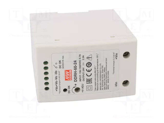 MEAN WELL DDRH-60-24 Convertidor DC/DC 60W 24VDC MEAN WELL DDRH-60-24 Convertidor DC/DC 60W 24VDC