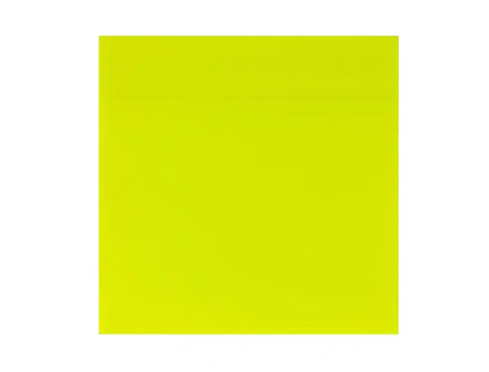 Q-connect Bloc de Notas Adhesivas Quita y Pon 76x76 mm Removible Plástico Translucido Amarillo Neón 50 Hojas