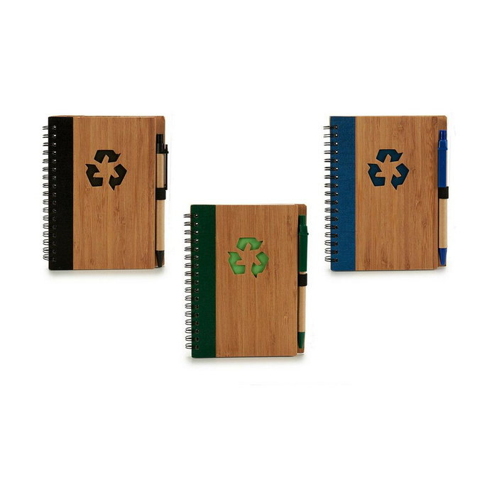 Libreta de Anillas con Bolígrafo Pincello 1 x 16 x 12 cm Bambú (12 Unidades)