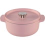 KitchenAid Asador Redondo de Hierro Fundido con Tapa 22 cm, Rosa