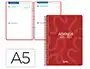 Liderpapel Agenda Escolar 2026-2027 Colección Classic - Bilingüe, 2 Días por Página, Formato A5, Espiral, Color Rojo, Papel FSC 70g