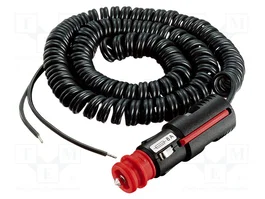 PRO CAR Cable alargador para mechero de coche con conductos, 3m, negro