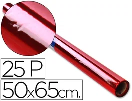 Sadipal Papel celofan rollo trepado rojo 25 hojas de 50x65 cm