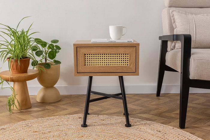 Hanah Home Mesa Auxiliar Nala 54, Natural, 40x30x54 cm