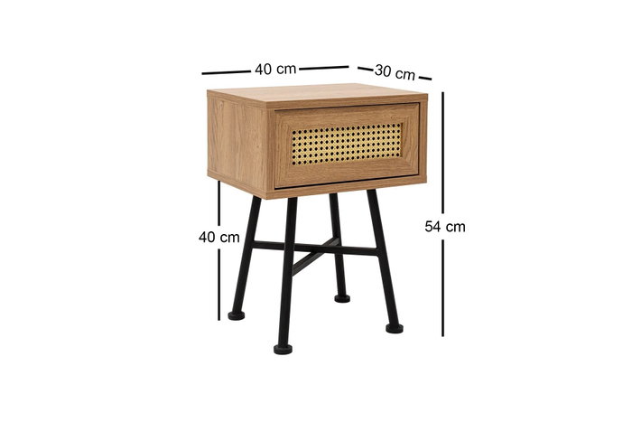 Hanah Home Mesa Auxiliar Nala 54, Natural, 40x30x54 cm