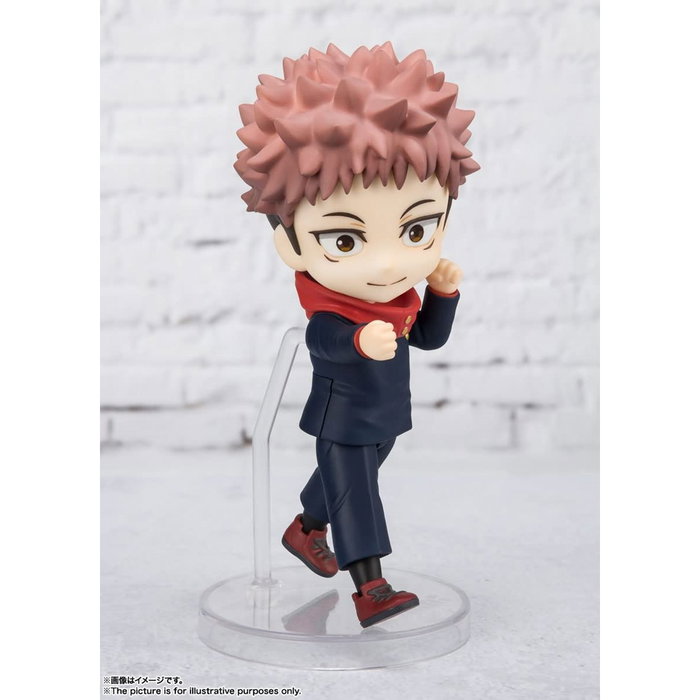 Tamashii Nations Figura S.H.Figuarts Mini Yuji Itadori Jujutsu Kaisen 9cm PVC articulada con brazos opcionales y base de soporte