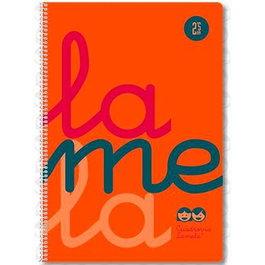 Lamela Cuaderno Espiral 80H Folio 90 gr Cuadrovía 5 mm C-Margen Cubierta Pp Naranja Fluorescente (Set de 5) (Set de 5)
