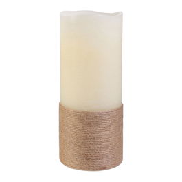 The Candle Factory Vela Led con Base de Cuerda 25x10 cm Efecto Llama Titilante Iluminación Blanca Cálida