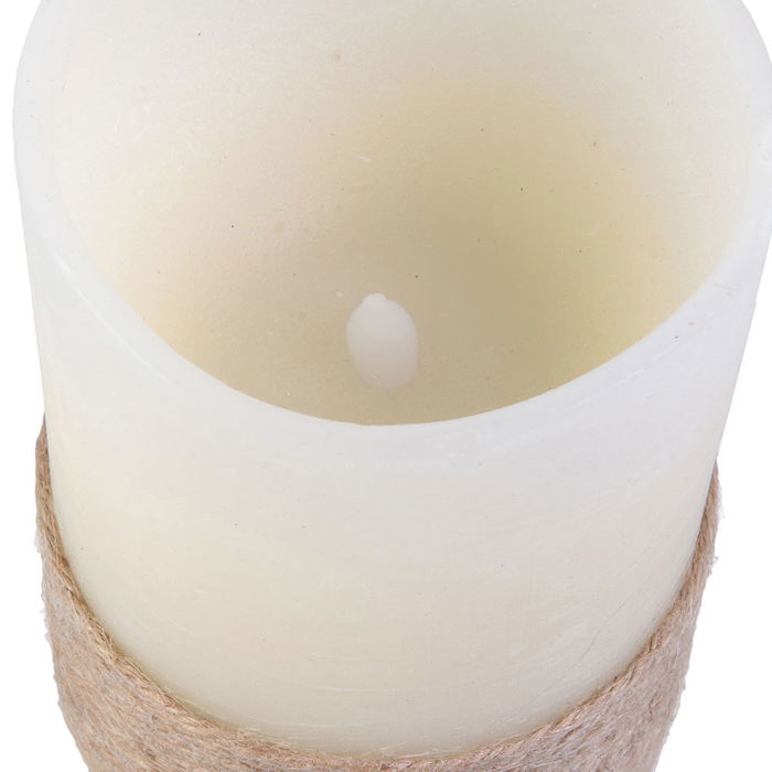 The Candle Factory Vela Led con Base de Cuerda 25x10 cm Efecto Llama Titilante Iluminación Blanca Cálida