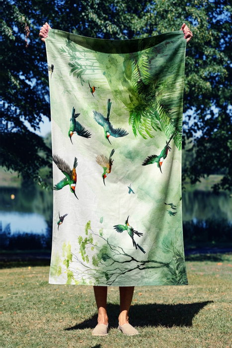 Mijölnir Toalla de Playa Water Color Jungle 90 Multicolor Microfilamento 90x150cm 70% Poliéster 30% Poliamida