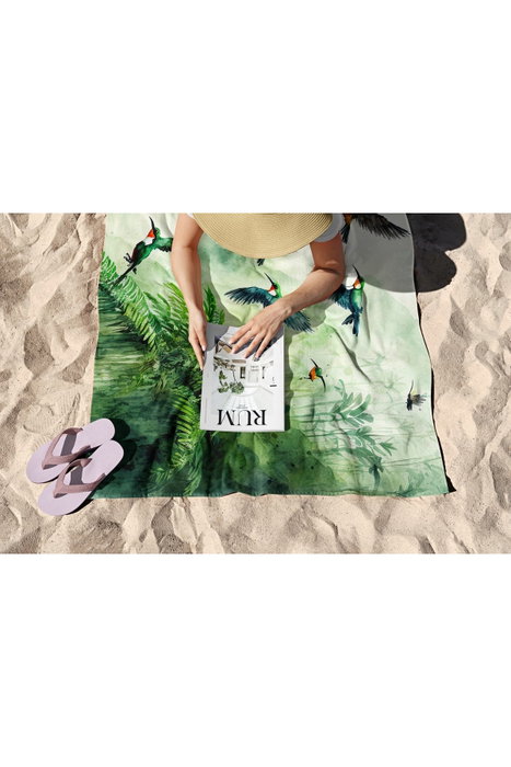 Mijölnir Toalla de Playa Water Color Jungle 90 Multicolor Microfilamento 90x150cm 70% Poliéster 30% Poliamida