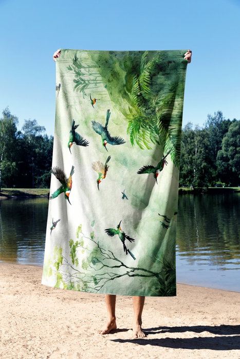 Mijölnir Toalla de Playa Water Color Jungle 90 Multicolor Microfilamento 90x150cm 70% Poliéster 30% Poliamida