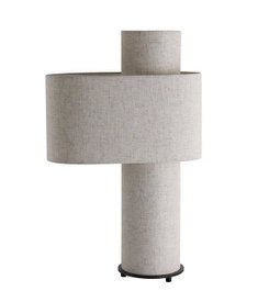 DKD Home Decor Lámpara de Sobremesa de Algodón y Metal en Crudo