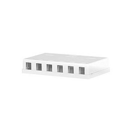 EFB Elektronik Caja de conexiones de red EC020400006, 6 puertos, sobreponer, Blanco