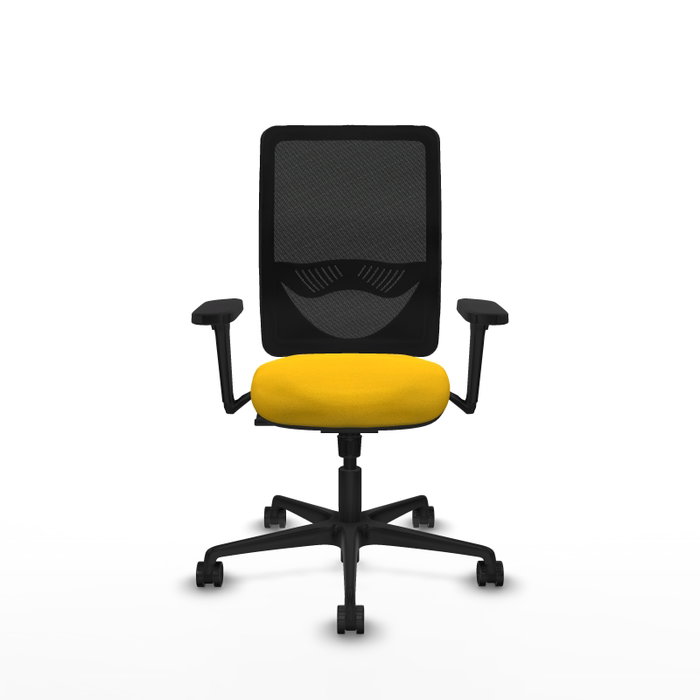 PIQUERAS Y CRESPO Silla de oficina Zulema con mecanismo Sincro, Amarillo y Negro